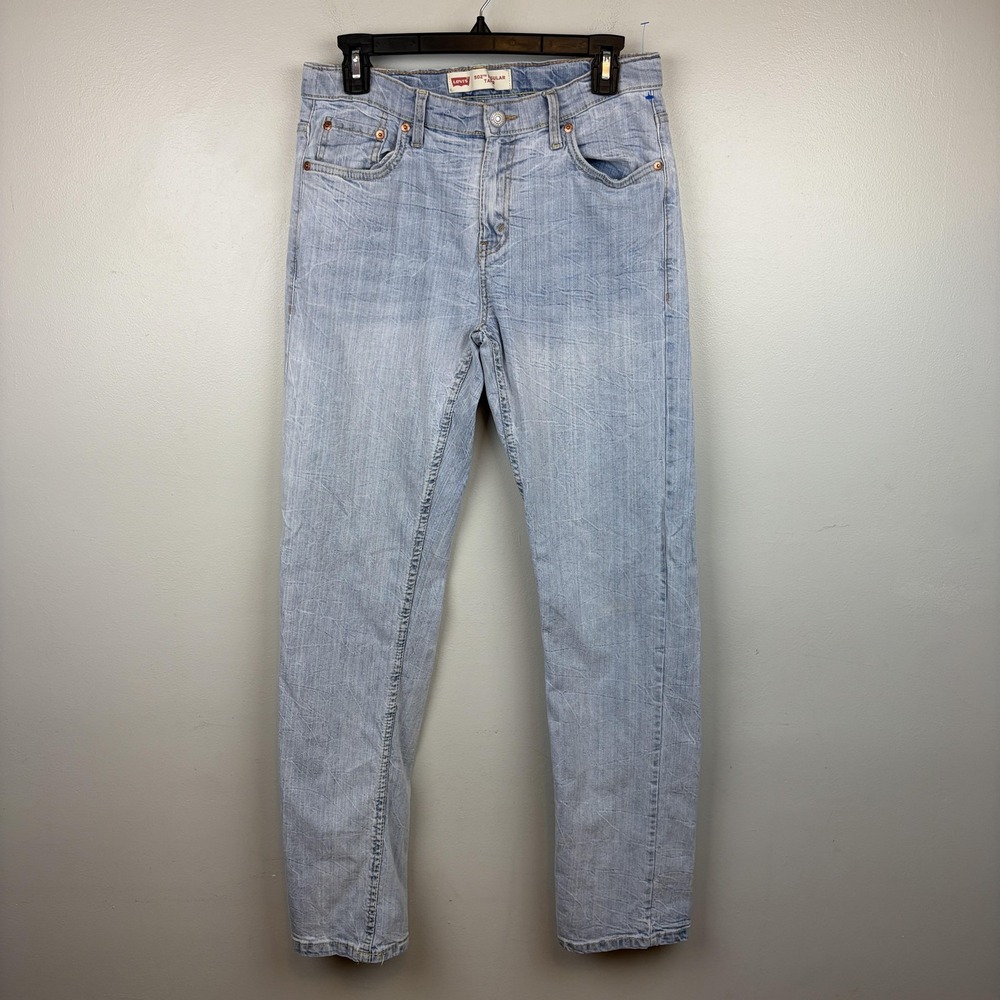 Levis 502 Jeans Mens 29x31 Light Wash Regular Taper Denim Stretch‎ Pants